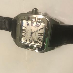 Bartier brand new black leather band watch (copy)